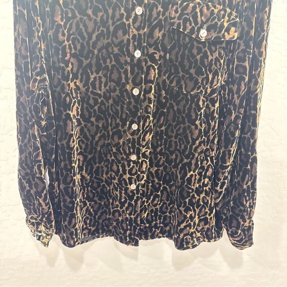 Vintage Paolo Santino Leopard Print Velvet Blouse 10 - Picture 3 of 6